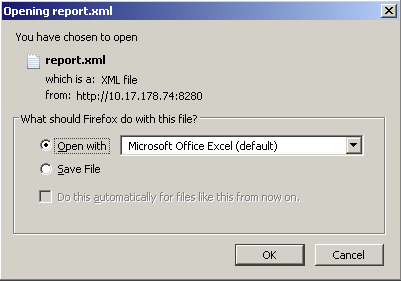 Open report with Excel