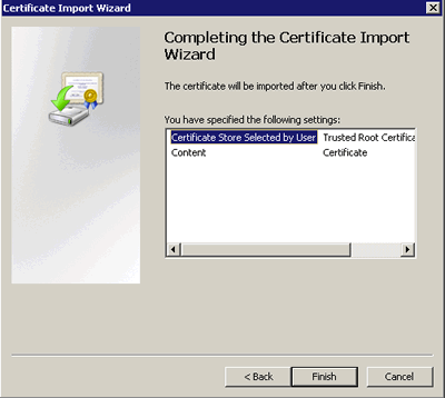 Certificate Import Wizard - screen 3