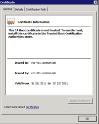 IE Cert view without Import button