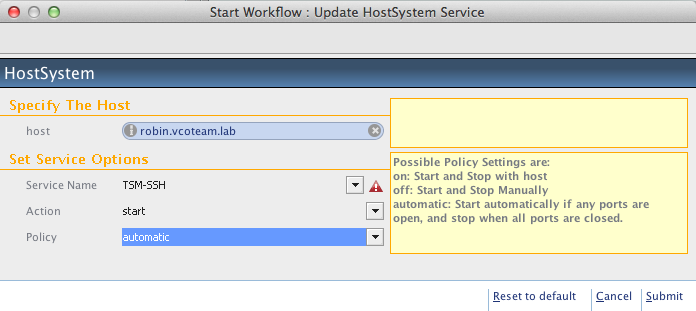 Screenshot of user Input for workflow run