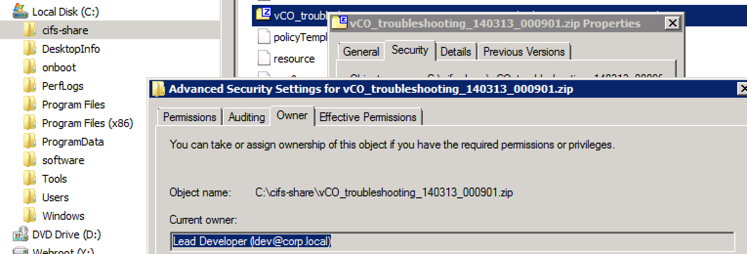 vCO Exported files have desired owner set