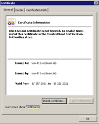 IE Cert view with Install button